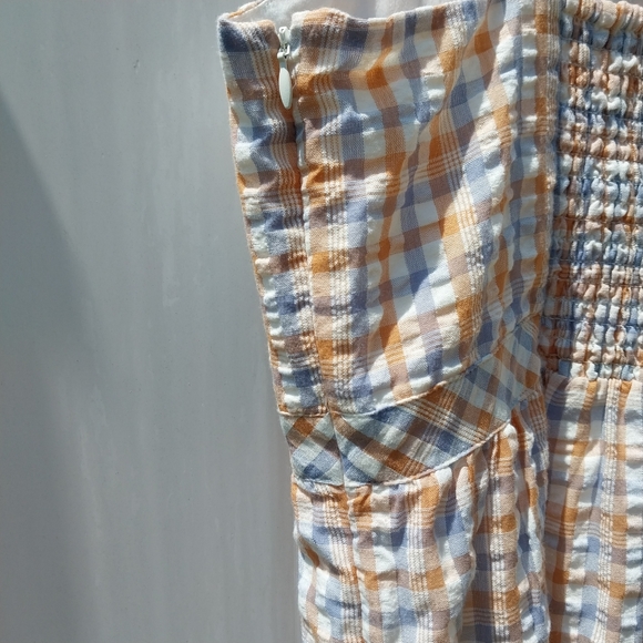 >Madewell Gingham Sweetheart Ruffle-Tiered Midi Dress Size 14 - Picture 7 of 10